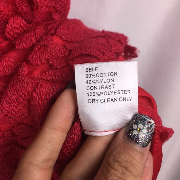 🌟HP🌟 Tadashi Shoji Cranberry Embroidered Dress - Picture 7 of 8